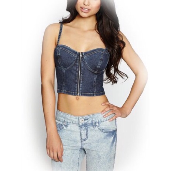 Guess denim corset top Clearance
